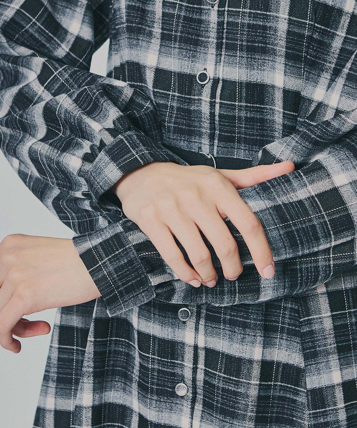 ウエストベルトチェックミニワンピース