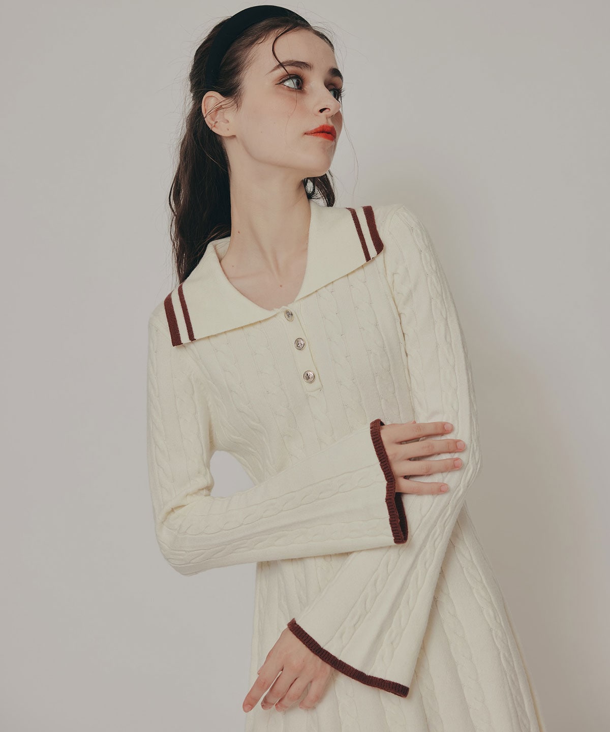 ラインケーブルミニニットワンピース