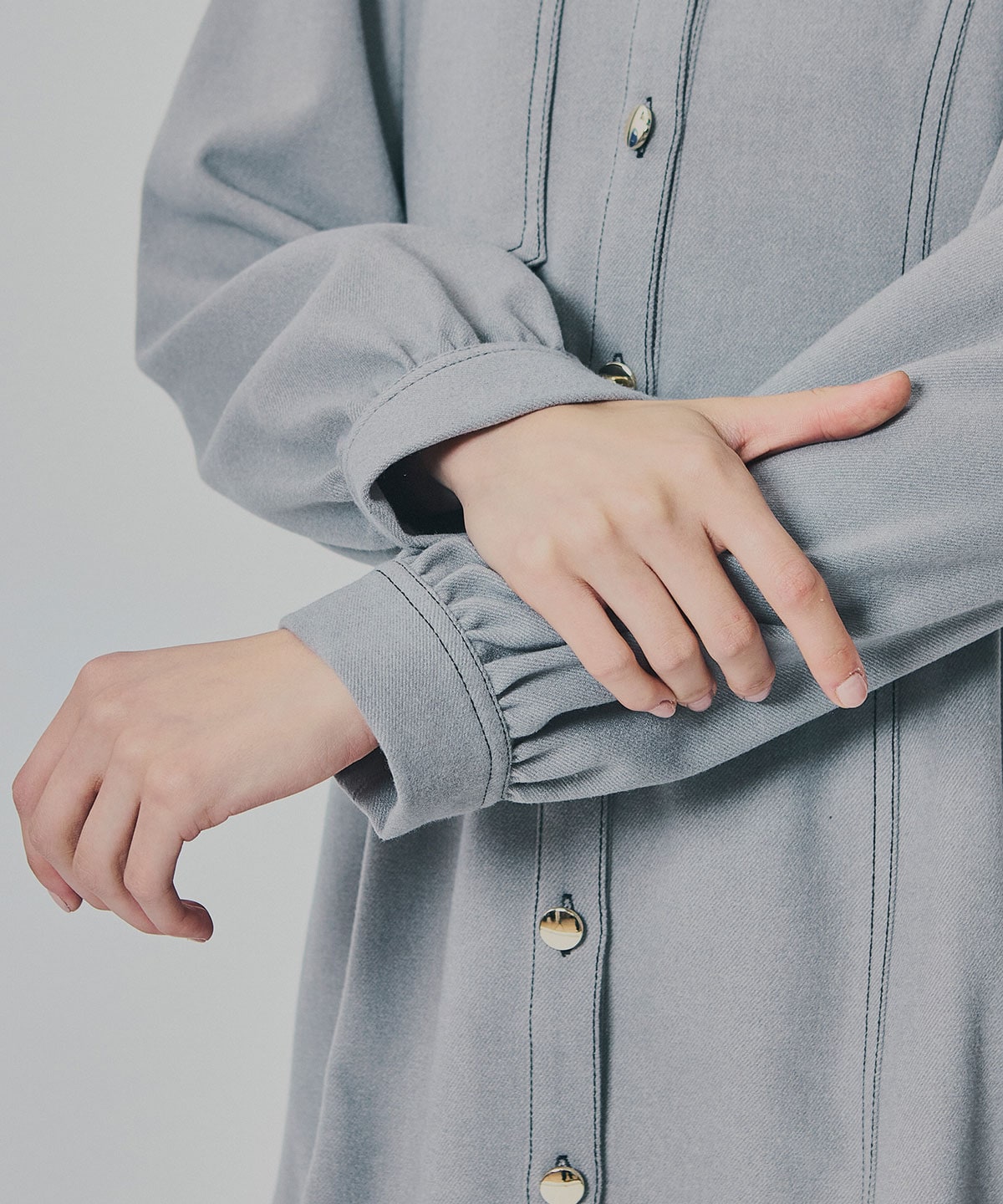 バイカラーステッチラインミニワンピース