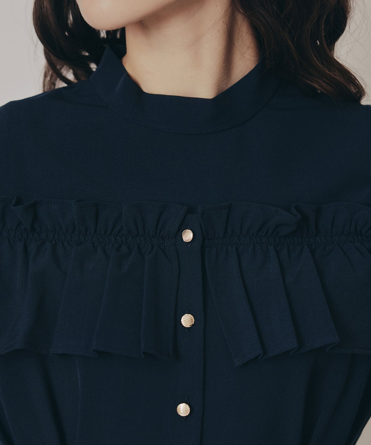 オープンショルダーフリルワンピース