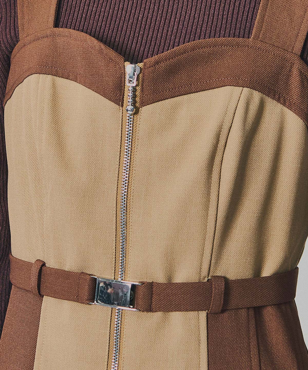 フロントジップバイカラージャンスカ