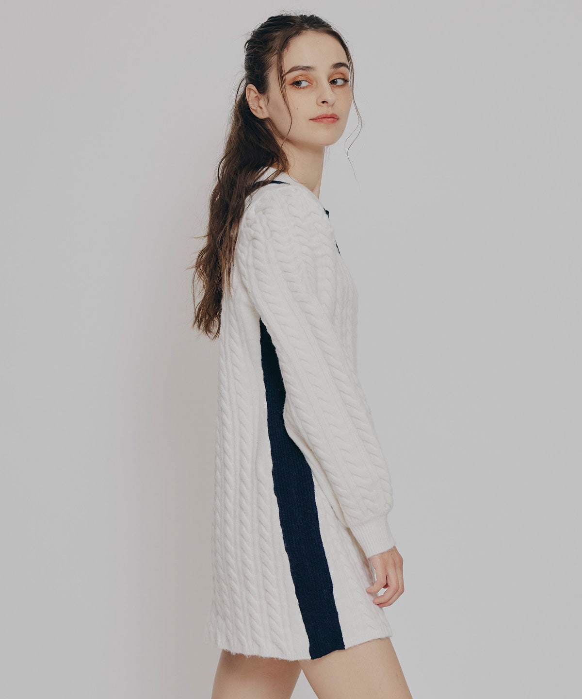 ［FILA×REDYAZEL］ケーブルニットポロミニワンピース