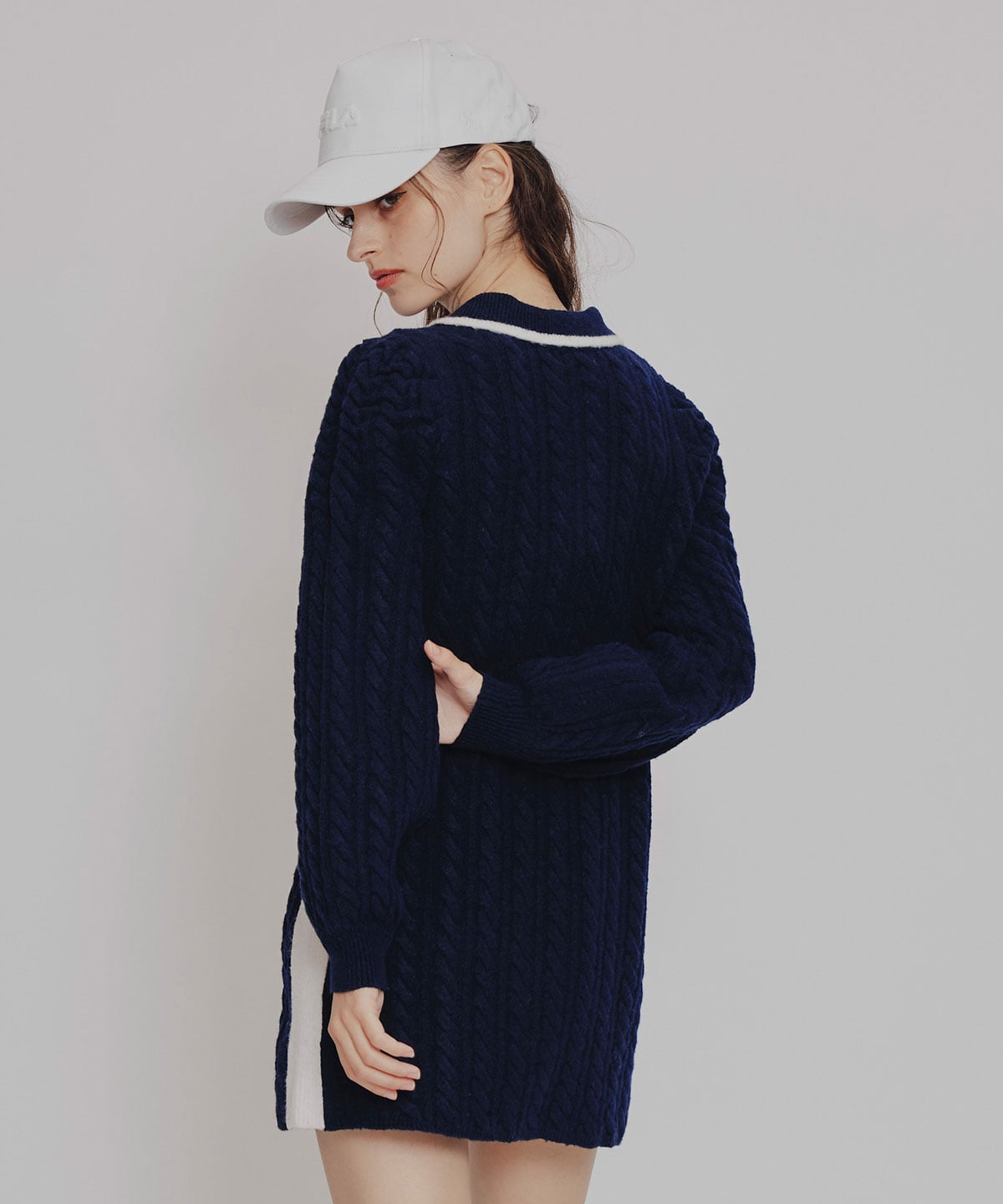 ［FILA×REDYAZEL］ケーブルニットポロミニワンピース