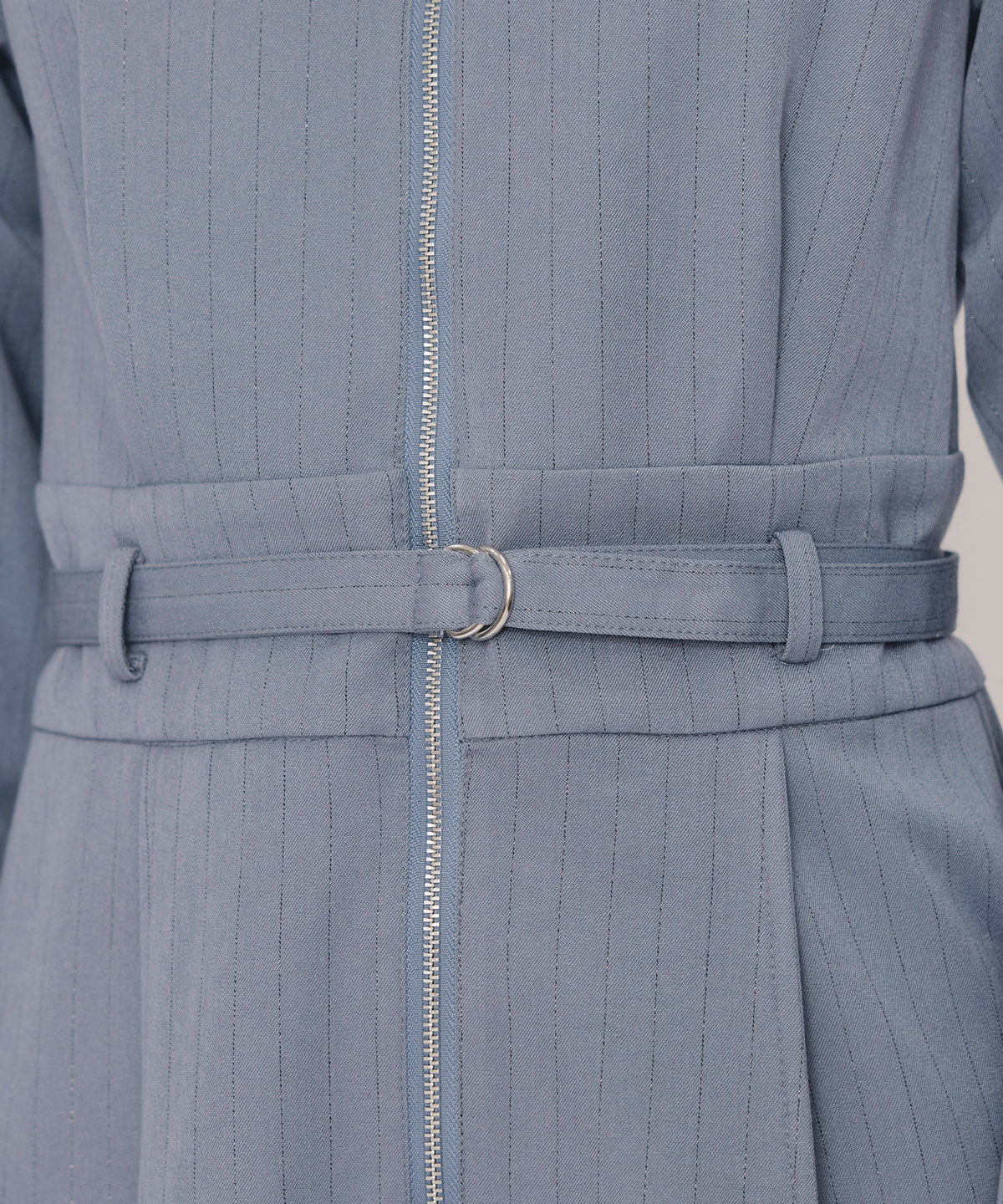 フロントZIPストライプロングワンピース