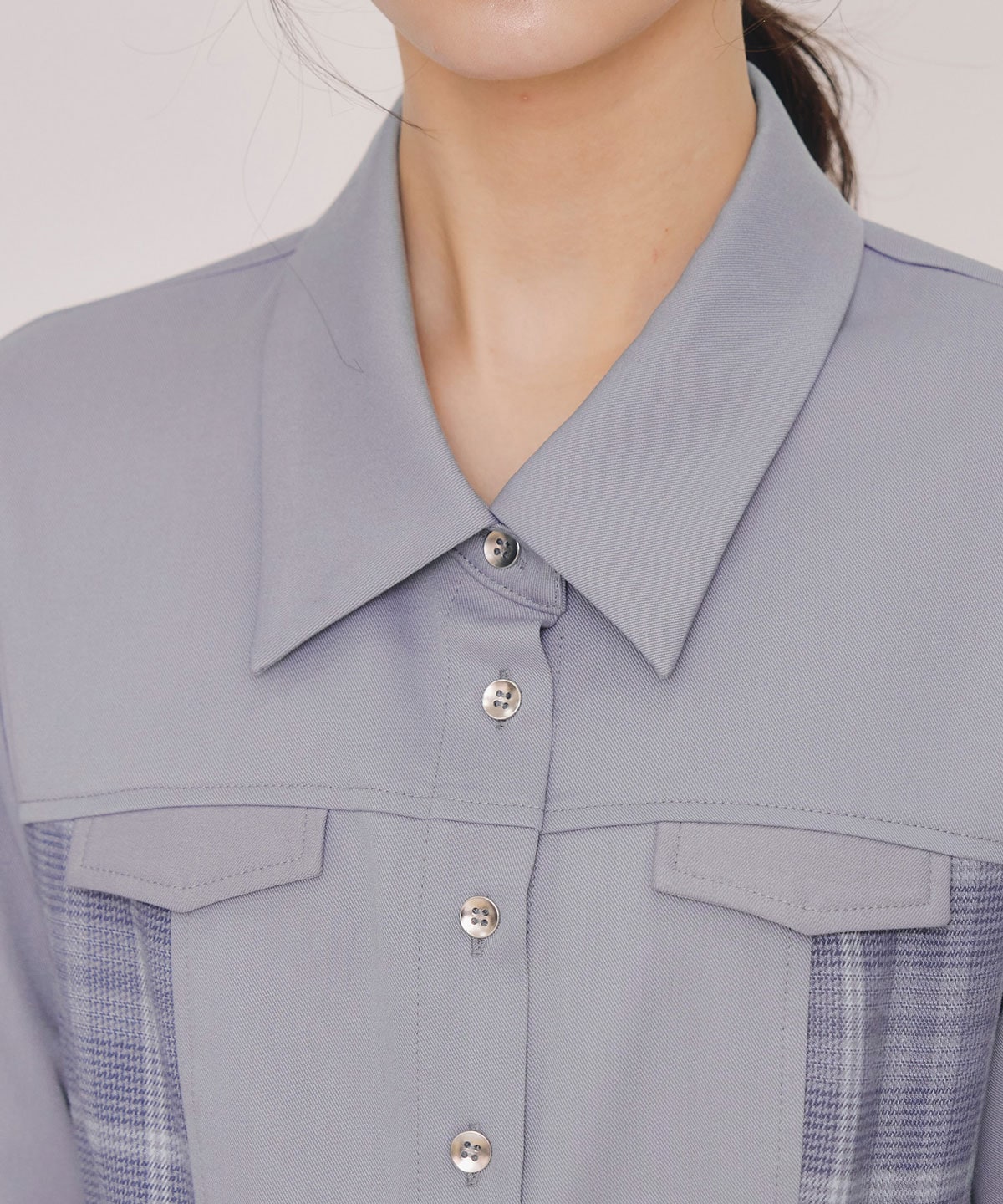 チェックパネルロングワンピース