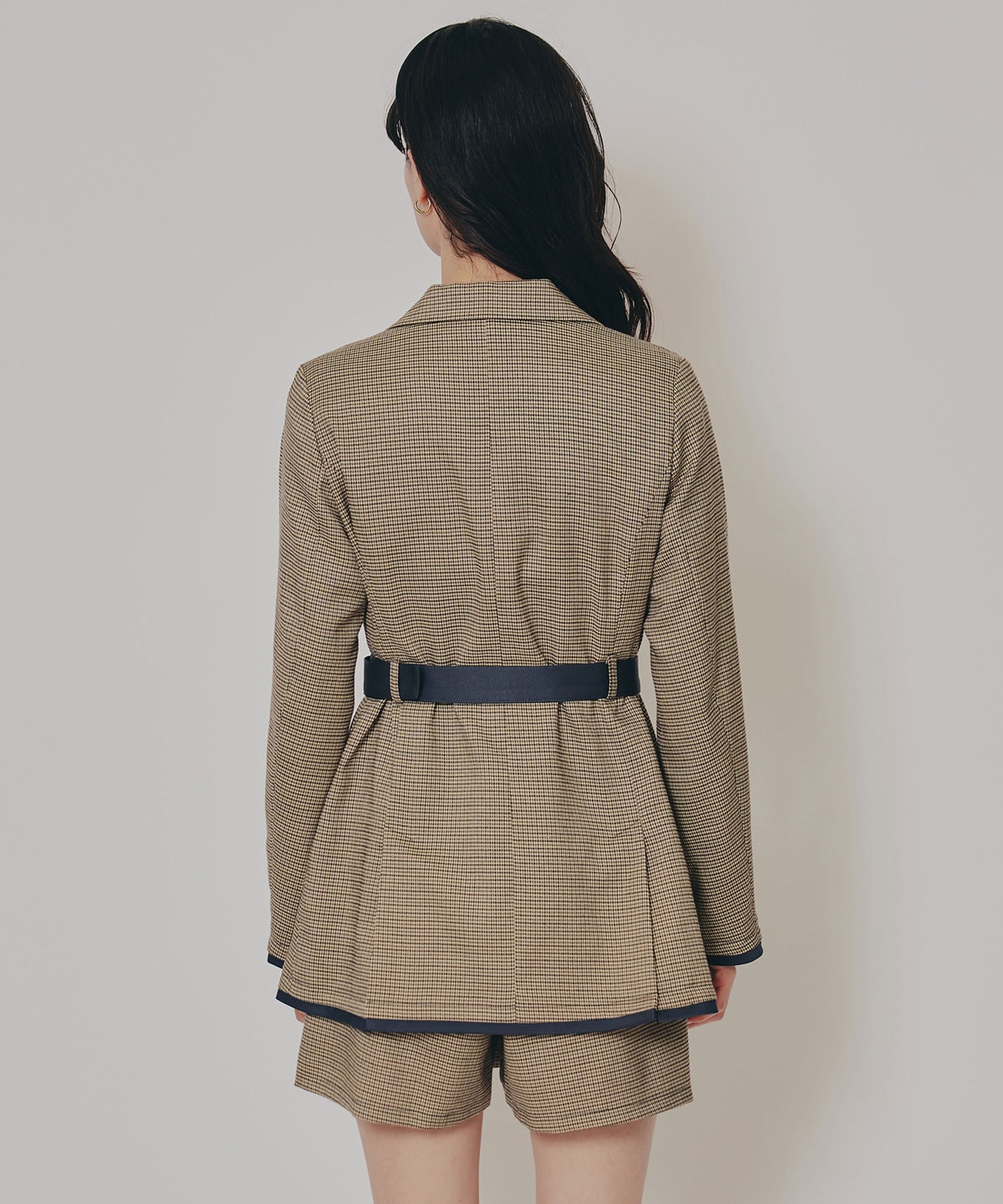 【セットアップ可能】グレンチェックダブルジャケット