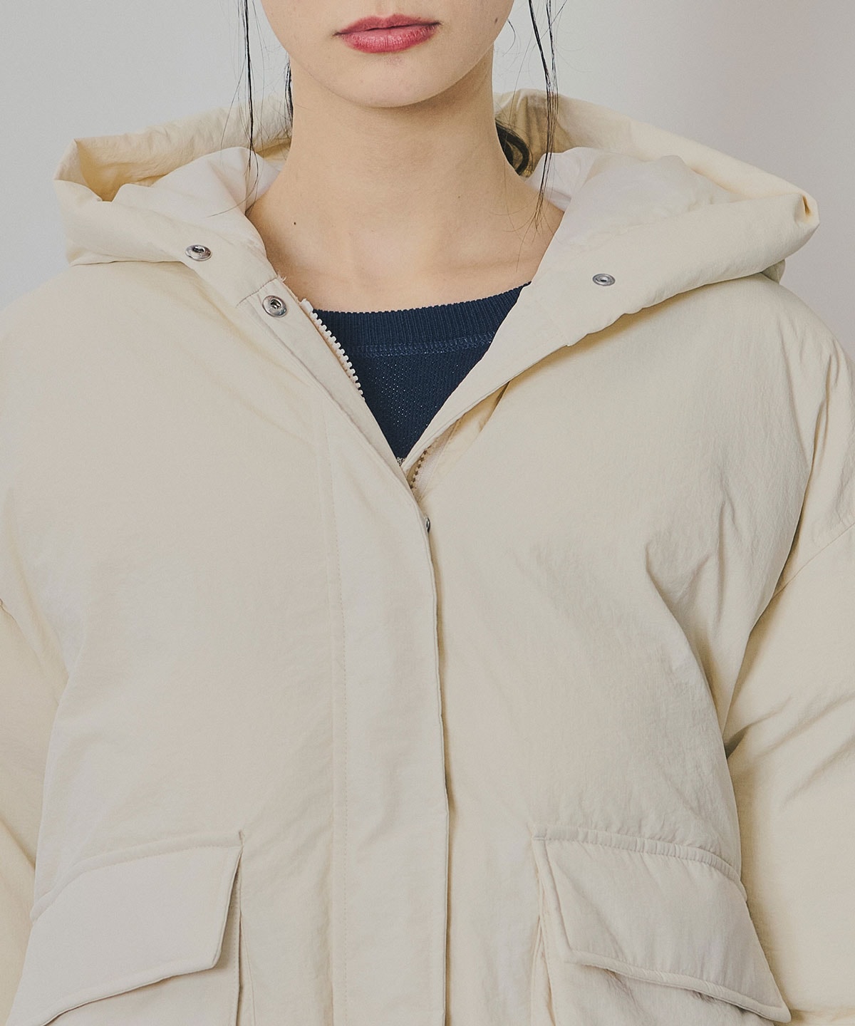 フラップポケットファイバーダウンジャケット