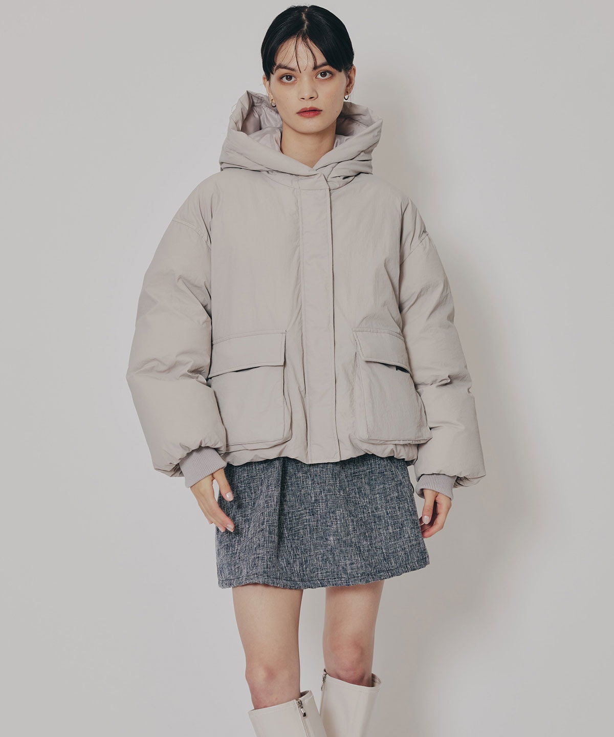 フラップポケットファイバーダウンジャケット