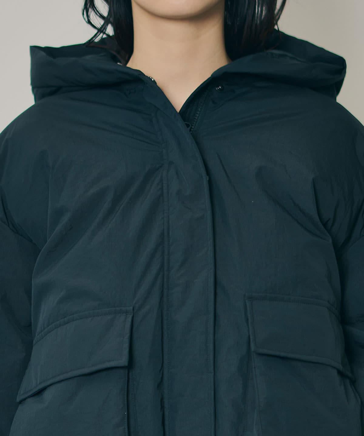 フラップポケットファイバーダウンジャケット