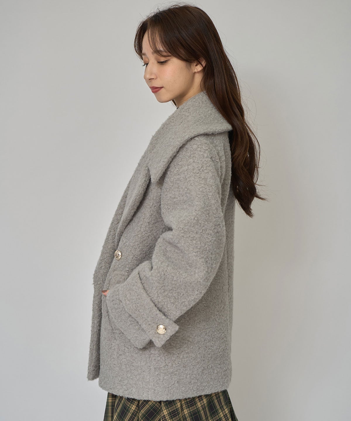 ボアダブルミドルコート