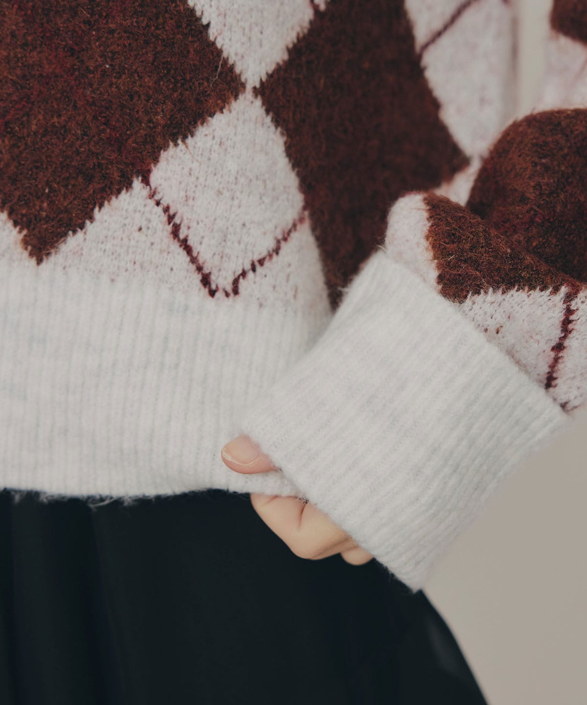 アーガイルVネックニットプルオーバー