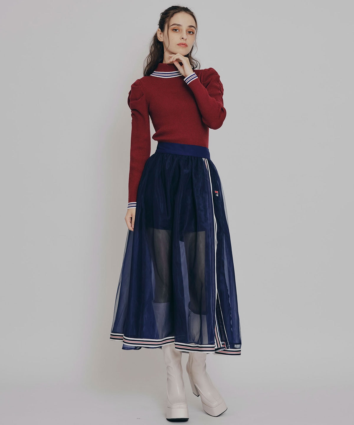 ［FILA×REDYAZEL］ラインタートルニットプルオーバー