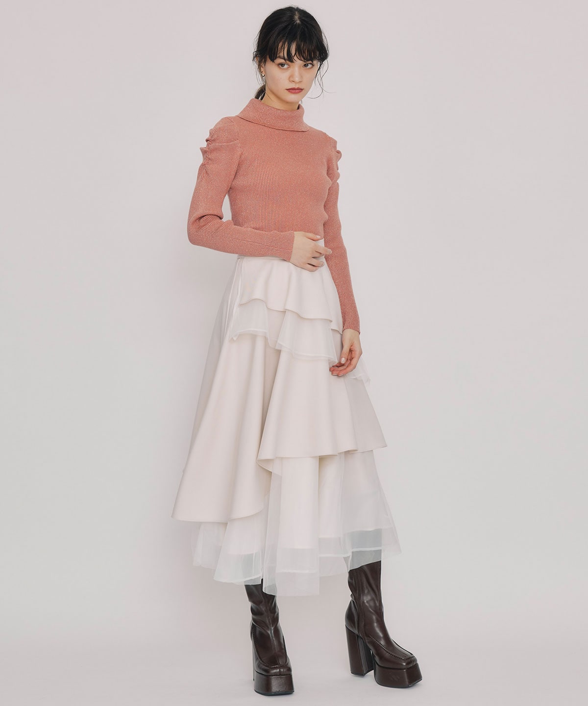 ラメタートルニットプルオーバー