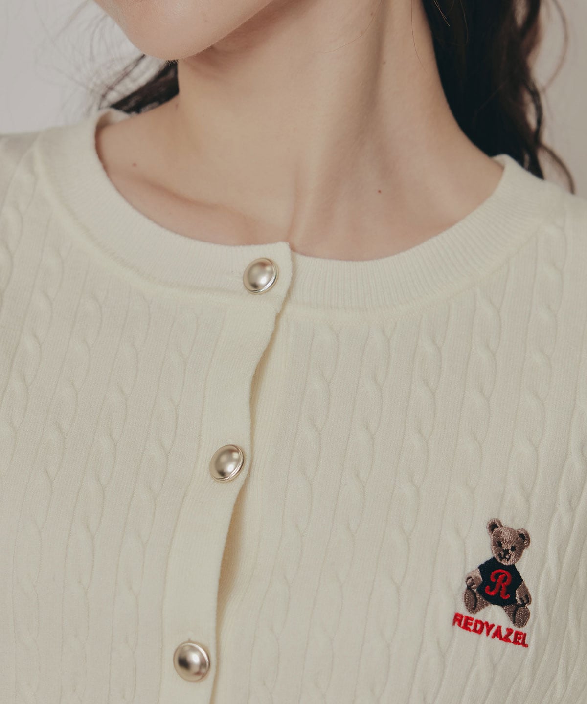 Azelyミニケーブルニットカーディガン