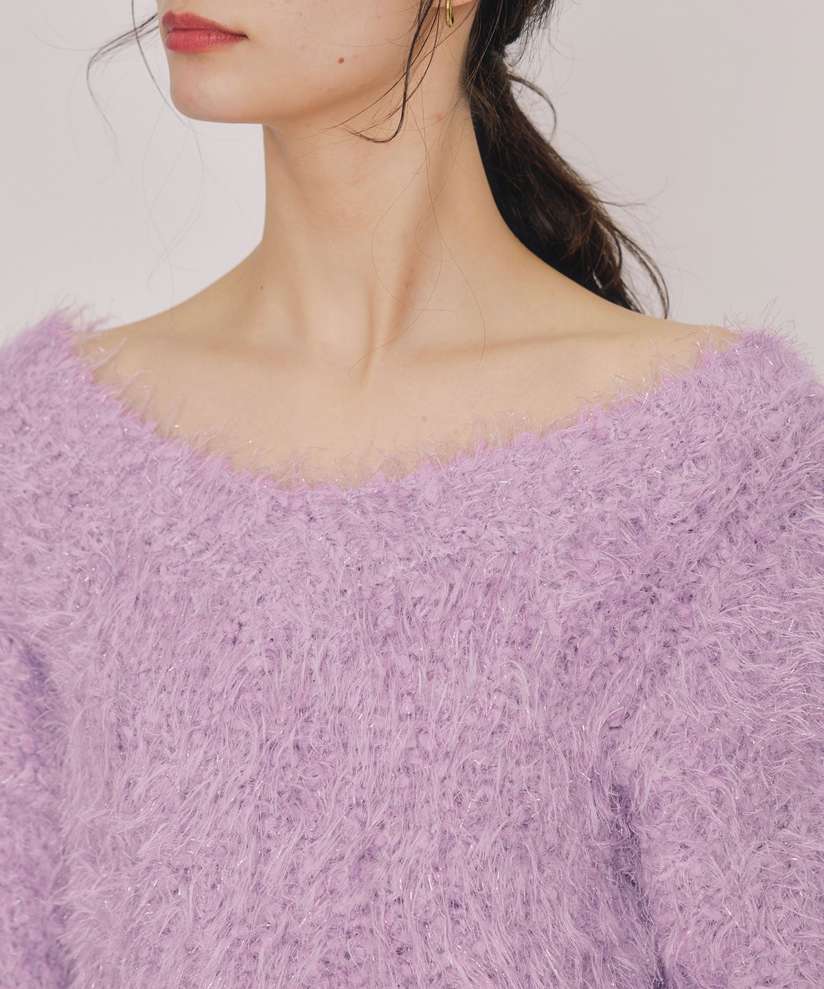 ブークレラメシャギーニットプルオーバー