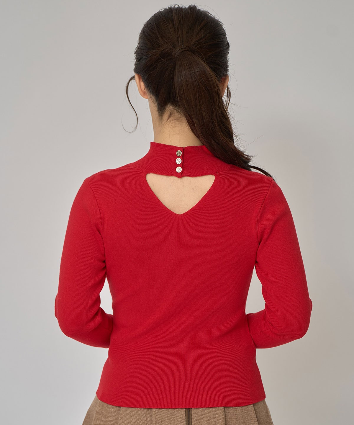 2WAYハイネックボタンニットトップス