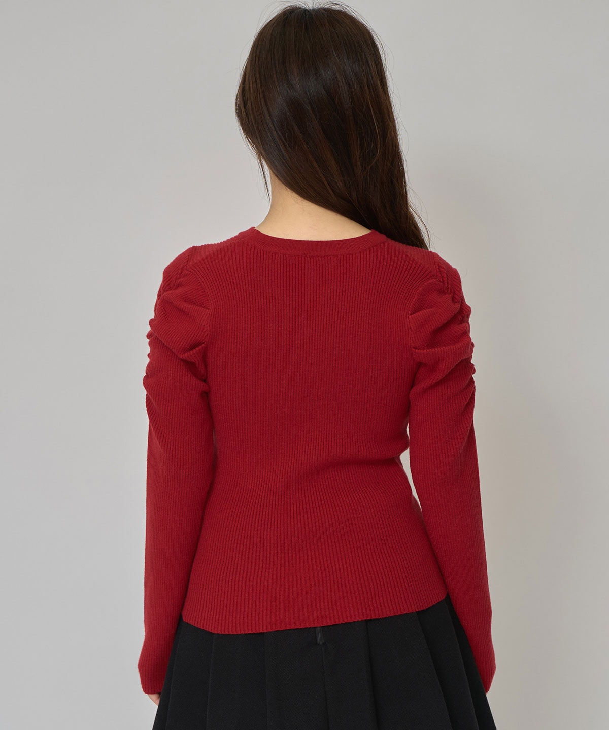 パワショルロゴリブニットトップス