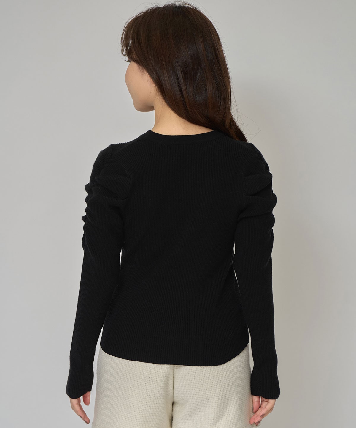 パワショルロゴリブニットトップス