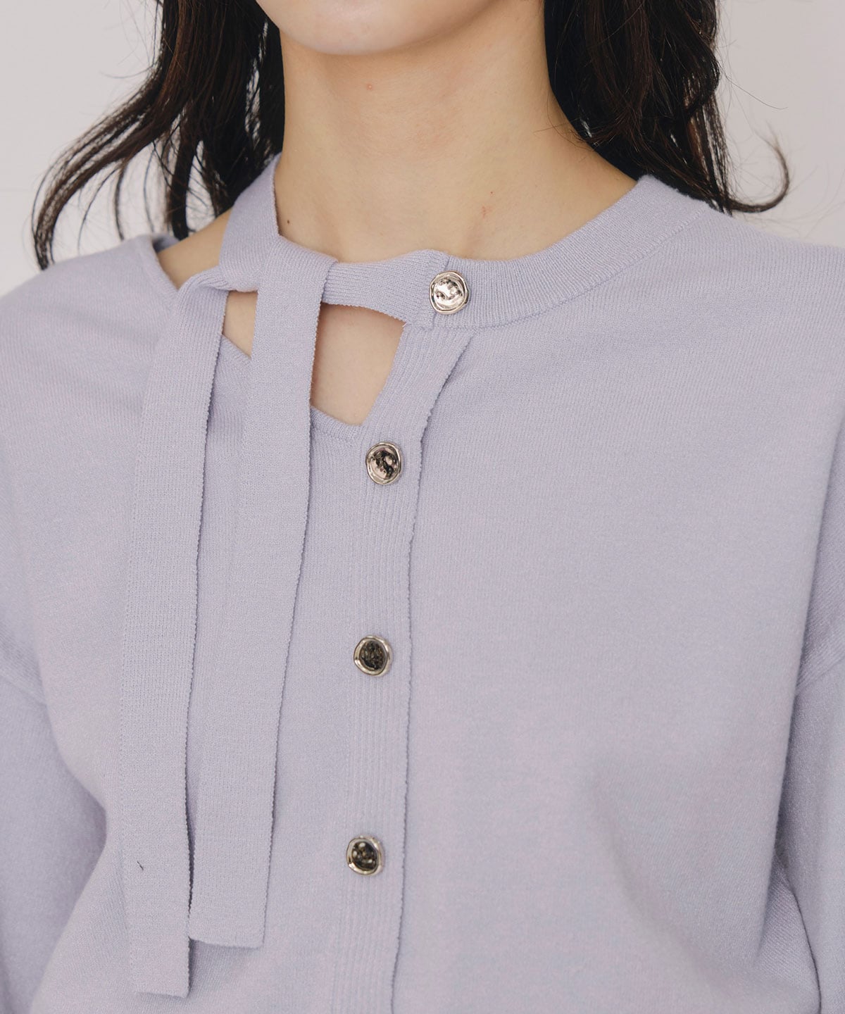 アシメカットデザインニットプルオーバー