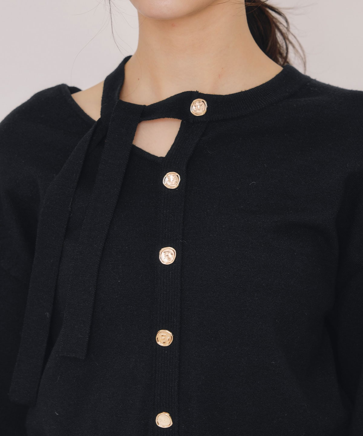 アシメカットデザインニットプルオーバー