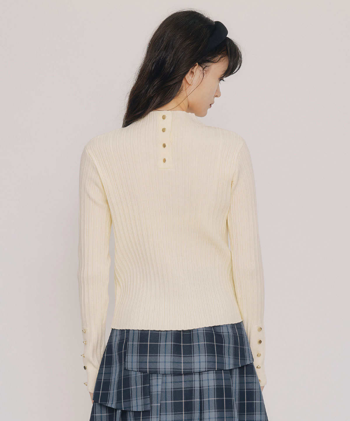 レイヤードデザインランダムリブニットプルオーバー