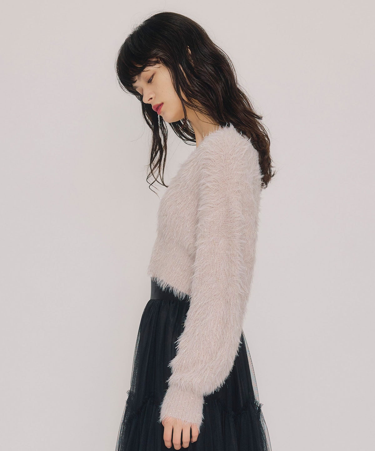 ラメシャギーニットプルオーバー