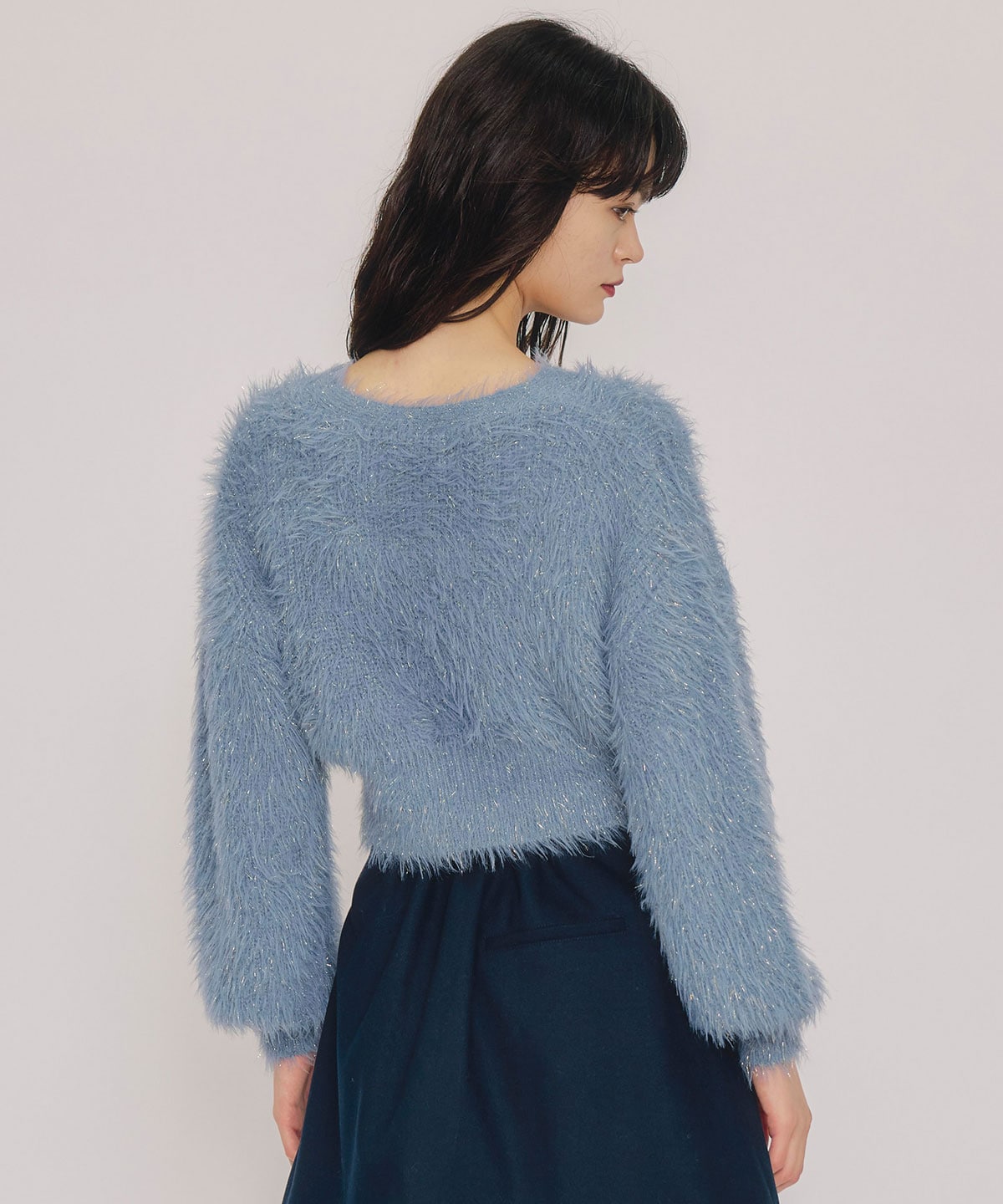 ラメシャギーニットプルオーバー