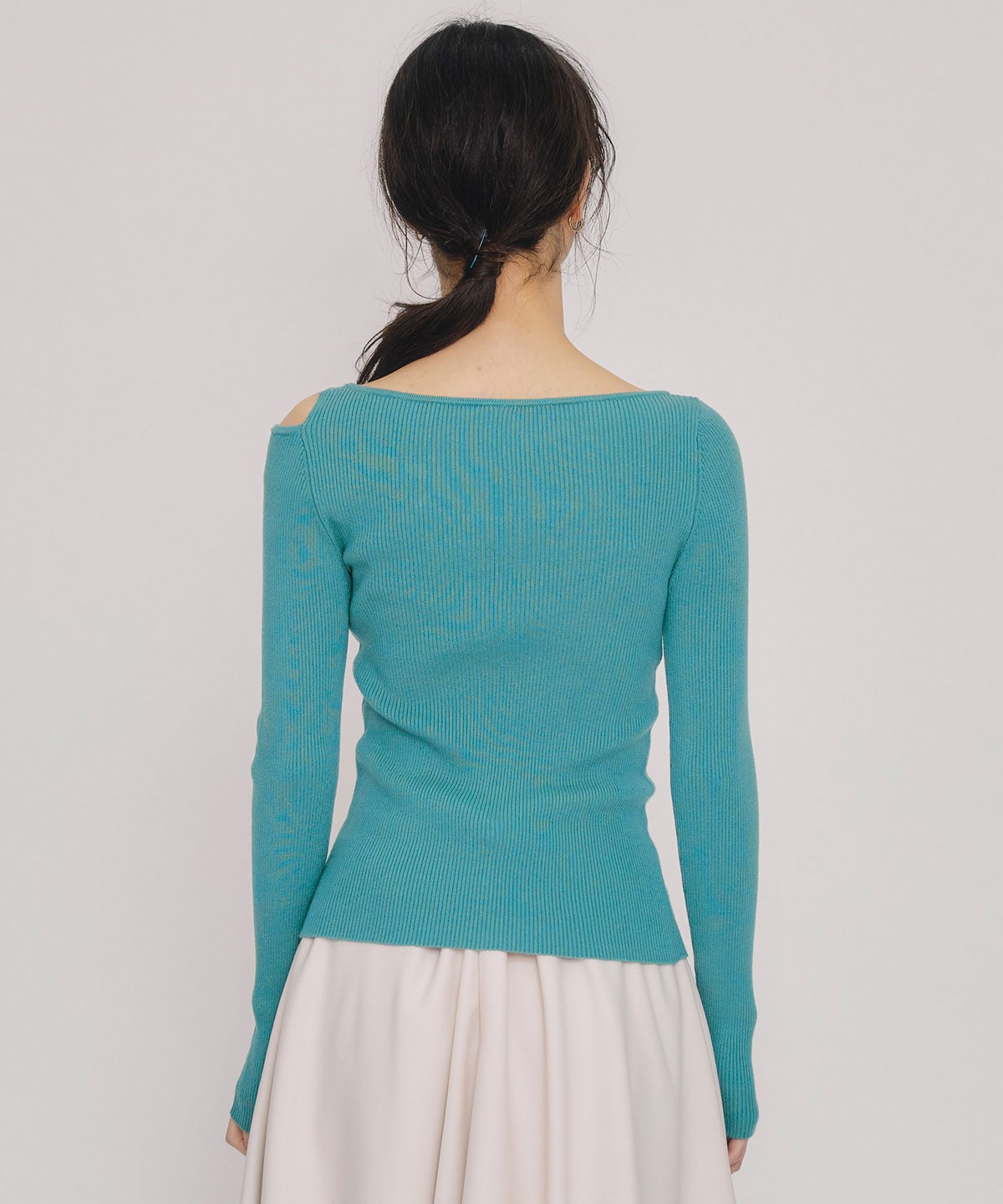 アシンメトリーレイヤードライクニットプルオーバー