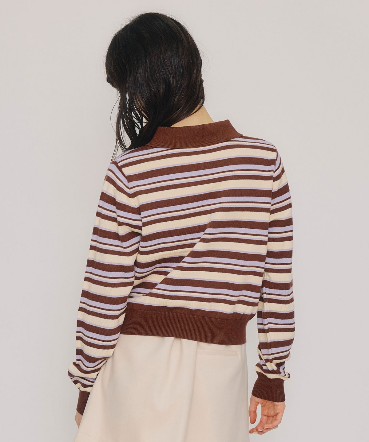 マルチボーダーロゴニットプルオーバー