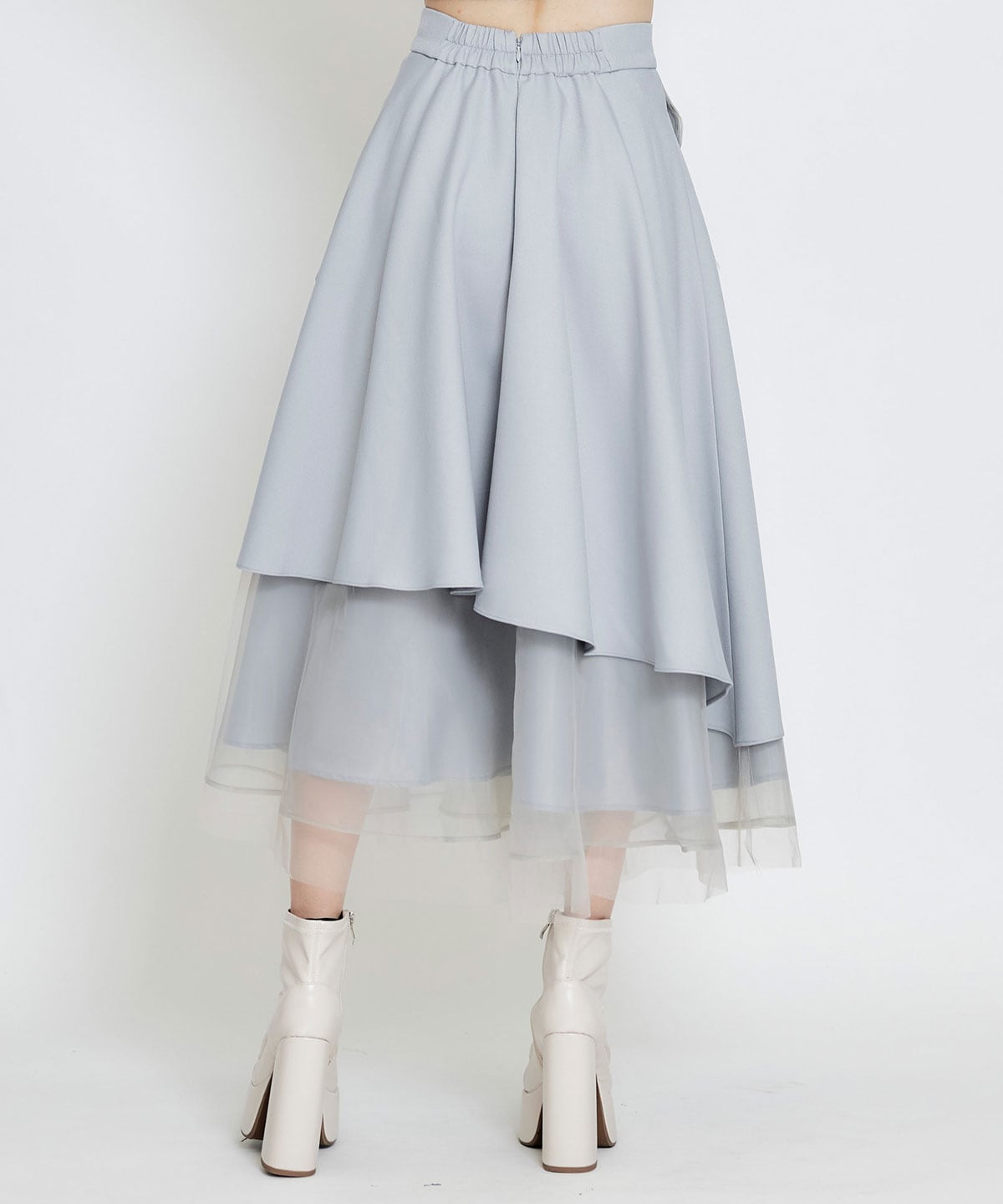 シアーMIXティアードロングスカート