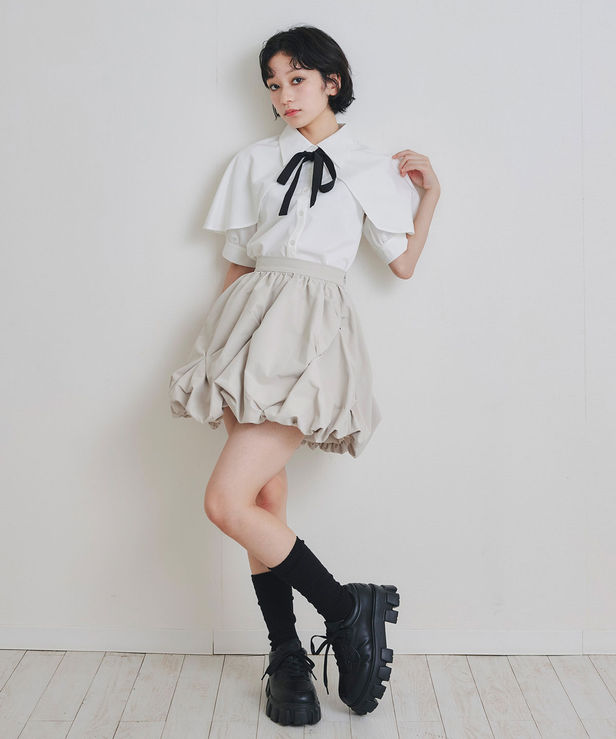 タックバルーンミニスカート