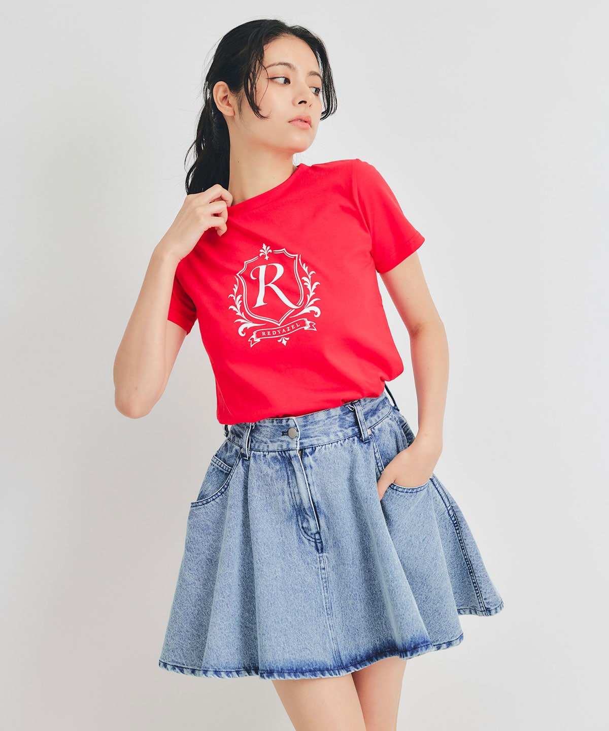 サーキュラーデニムミニスカート