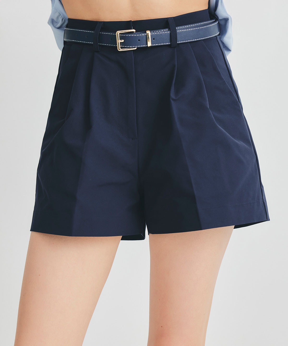 ダブルタックベルトショートパンツ