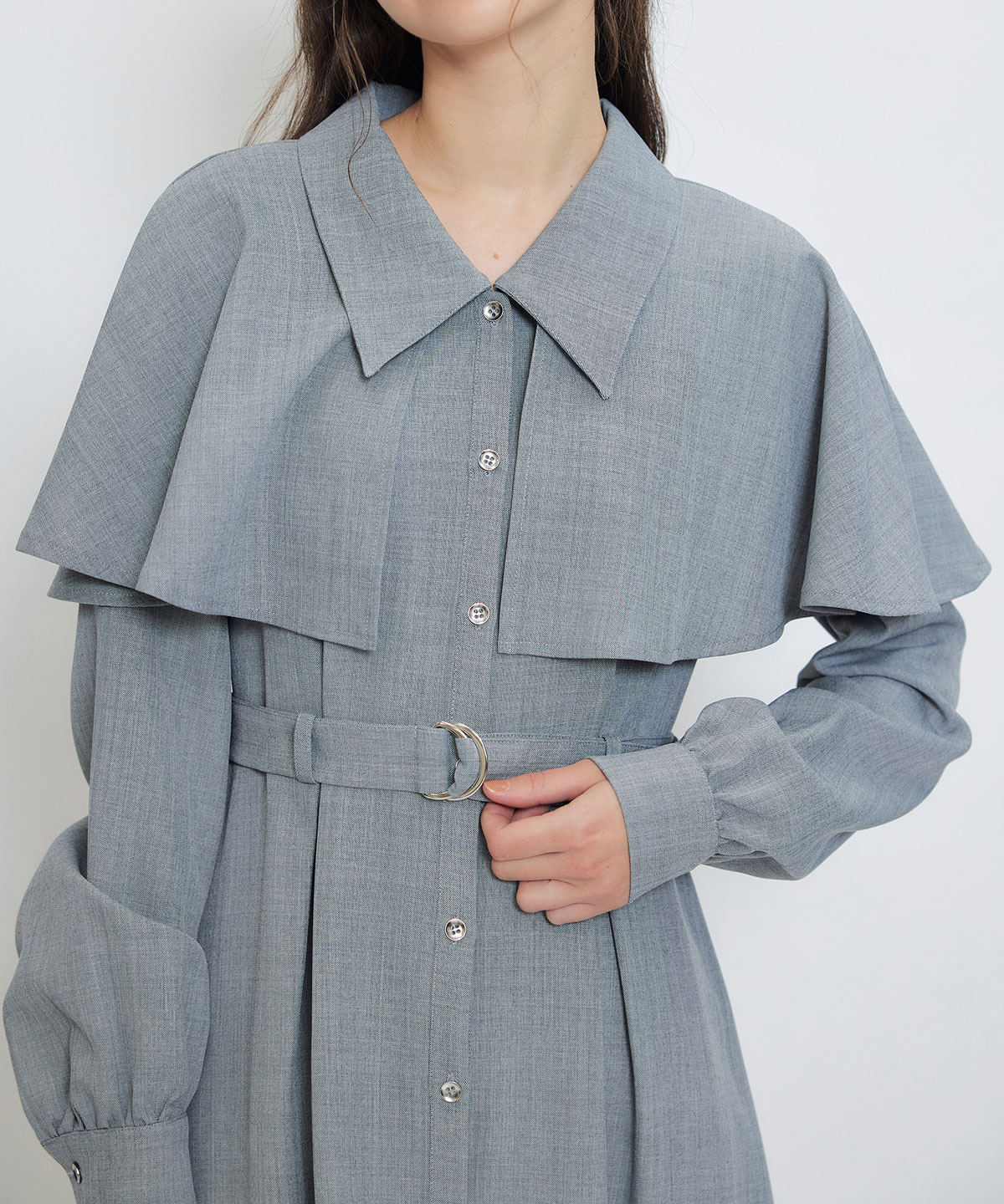 ケープライクロングフレアワンピース