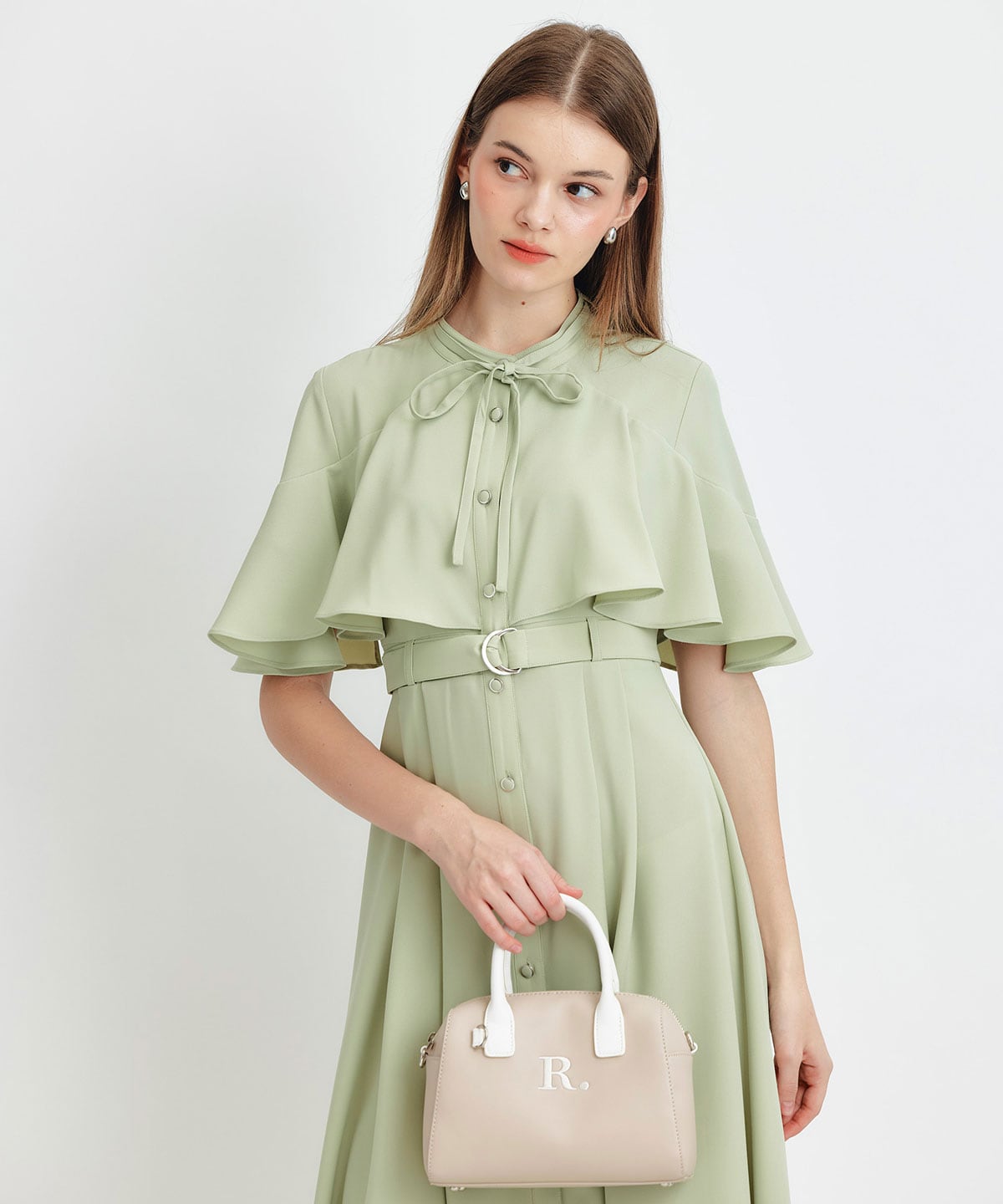 ケープフレアロングワンピース