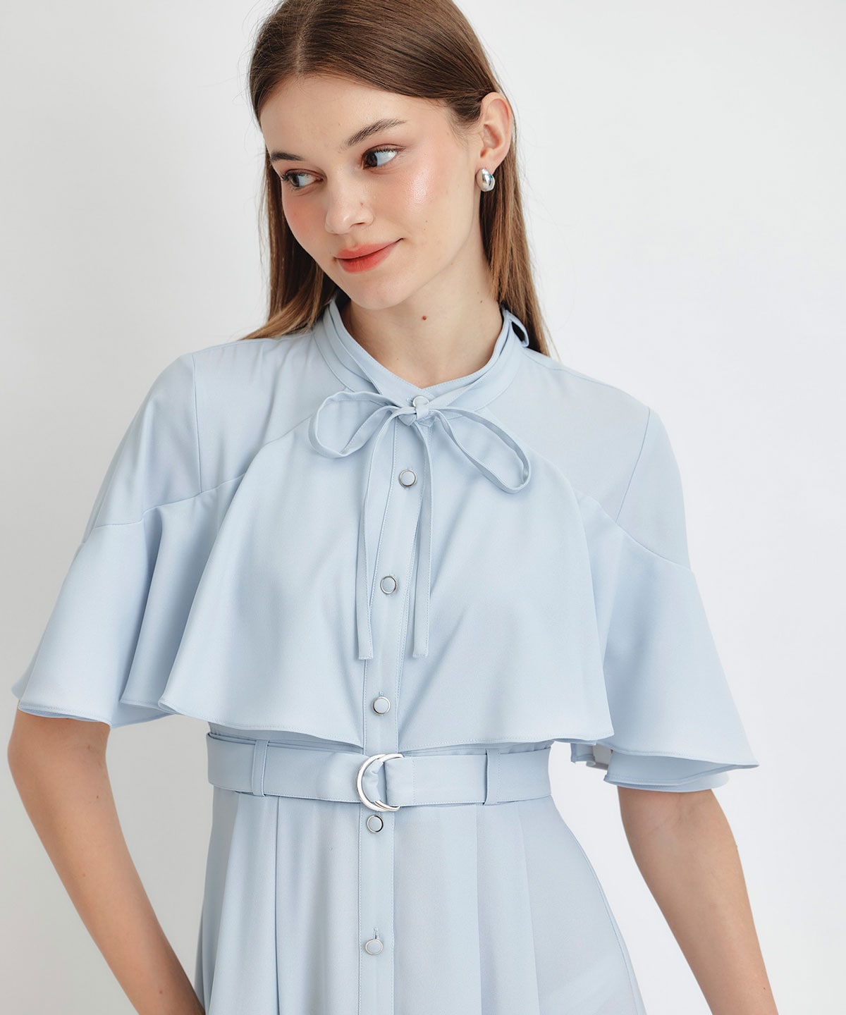 ケープフレアロングワンピース