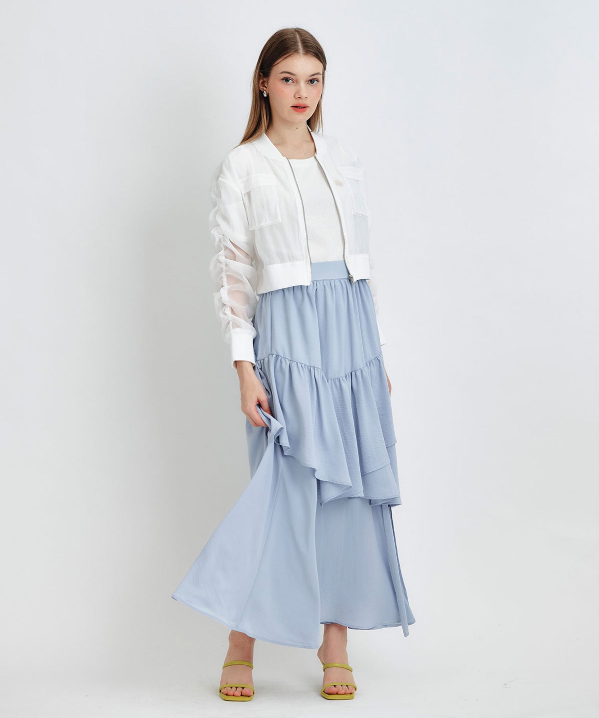 ギャザーシアーショートブルゾン