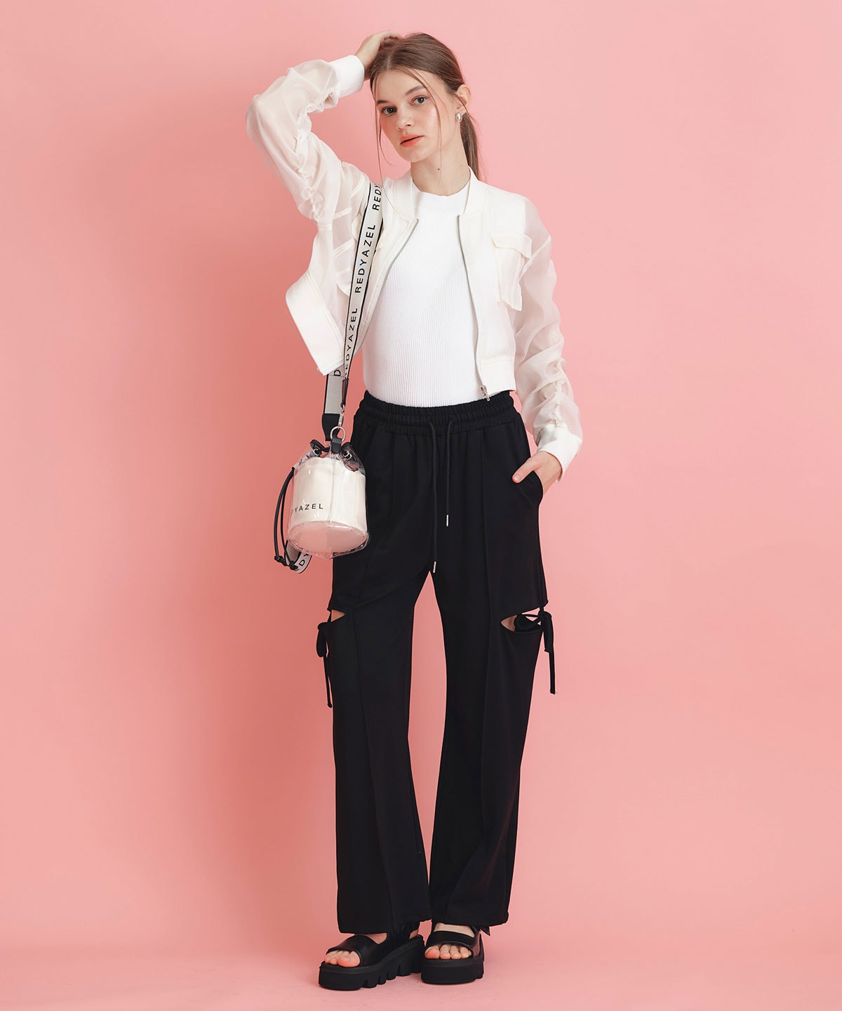 ギャザーシアーショートブルゾン