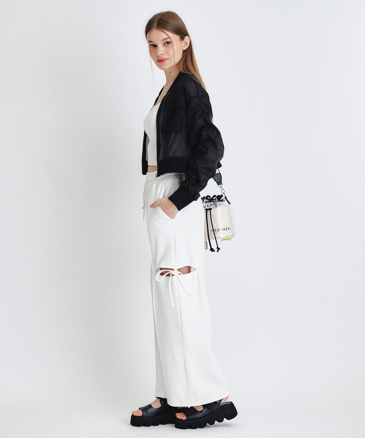 ギャザーシアーショートブルゾン