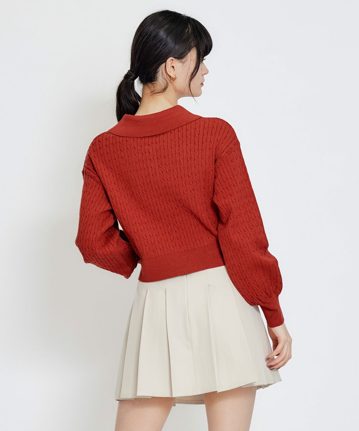 【2/13(金) 昼12時発売開始】Azelyハートミニケーブルポロニット