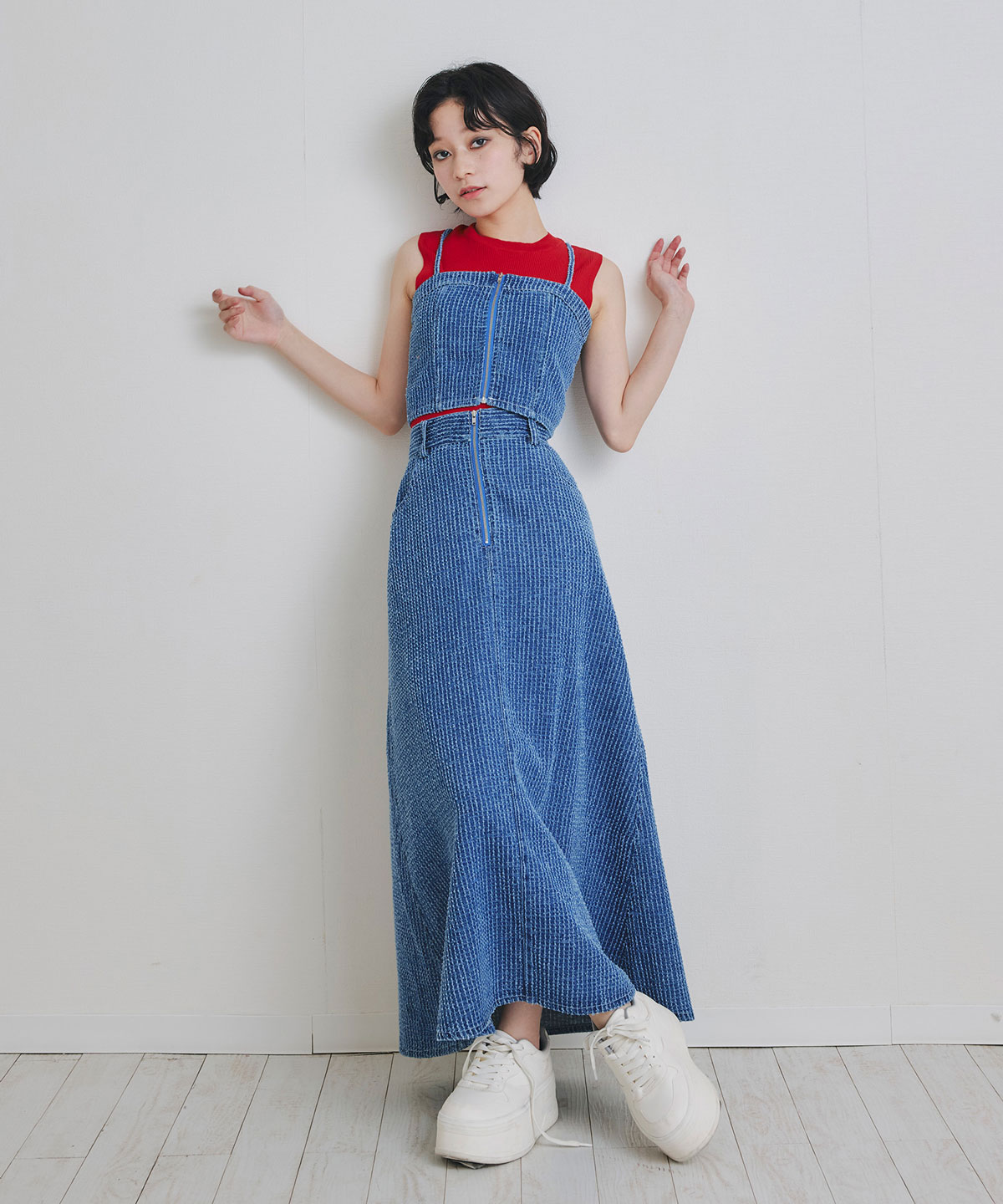ロゴベーシックノースリーブニット