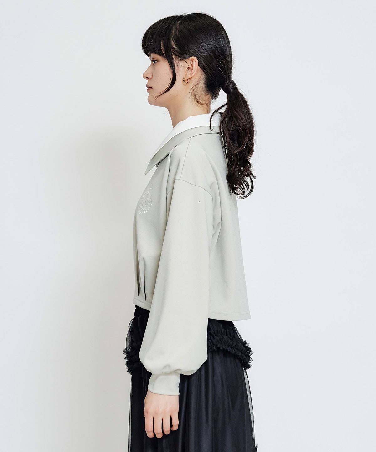 エンブレムダブルカラーカットプルオーバー