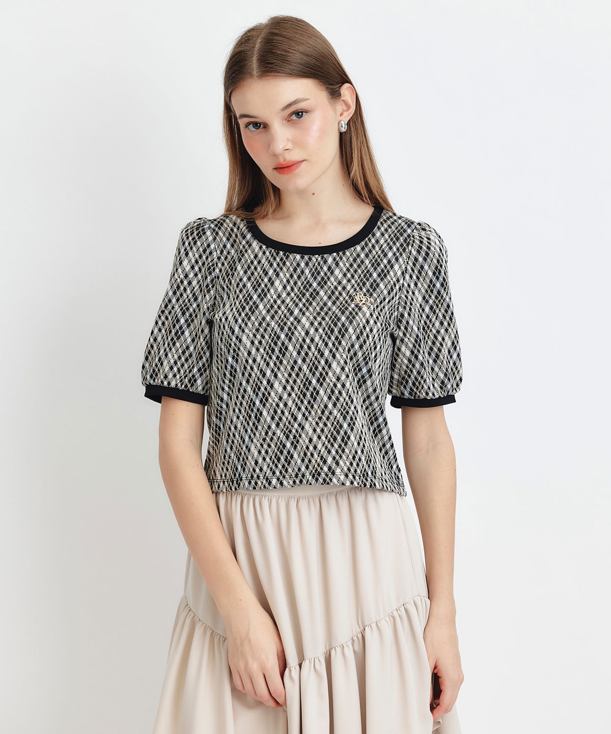 ジャガードカットロゴプルオーバー