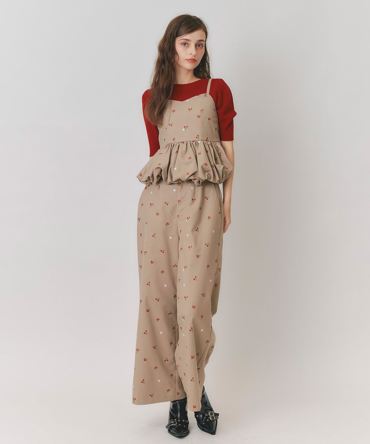 【Fleur monogram Series】フルールモノグラムエンブロイダリーワイドパンツ