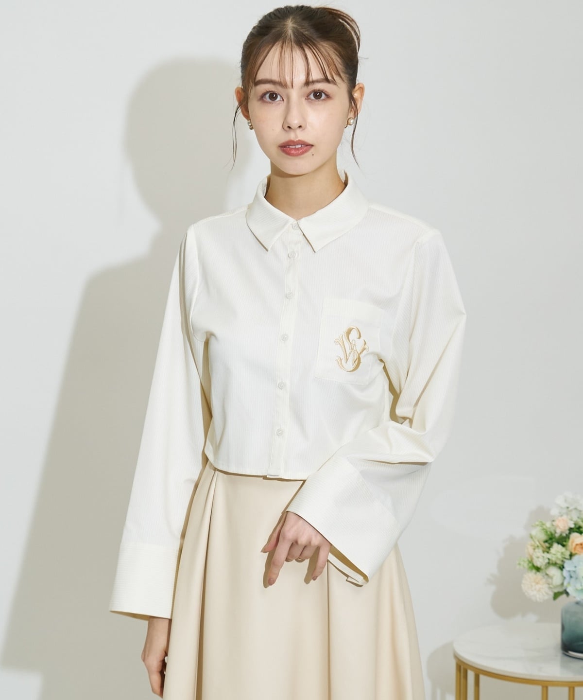 エコレザーパネルフレアスカート