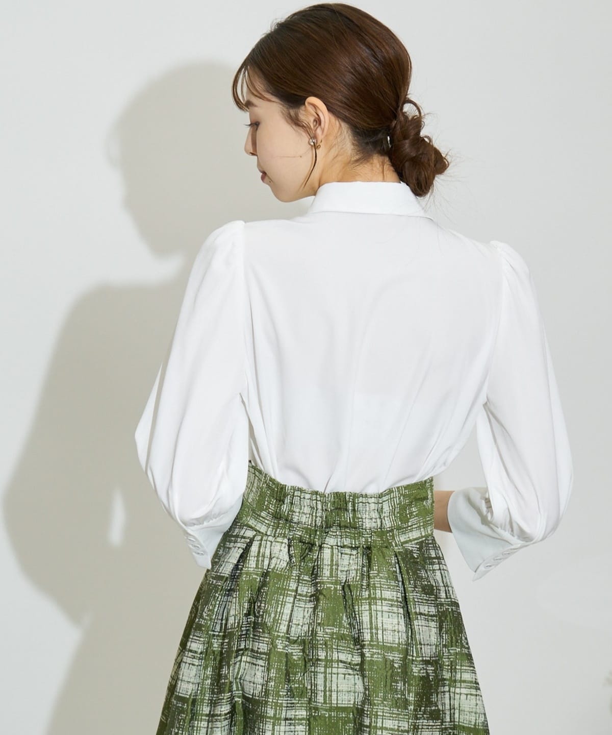 アートチェックタックフレアスカート