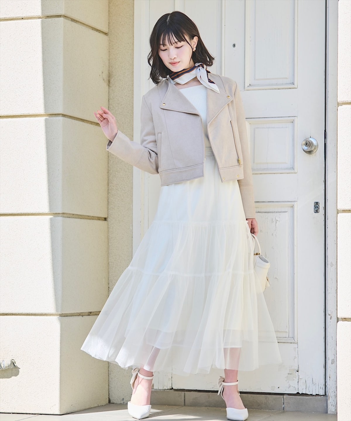 ブライトチュールレイヤードスカート