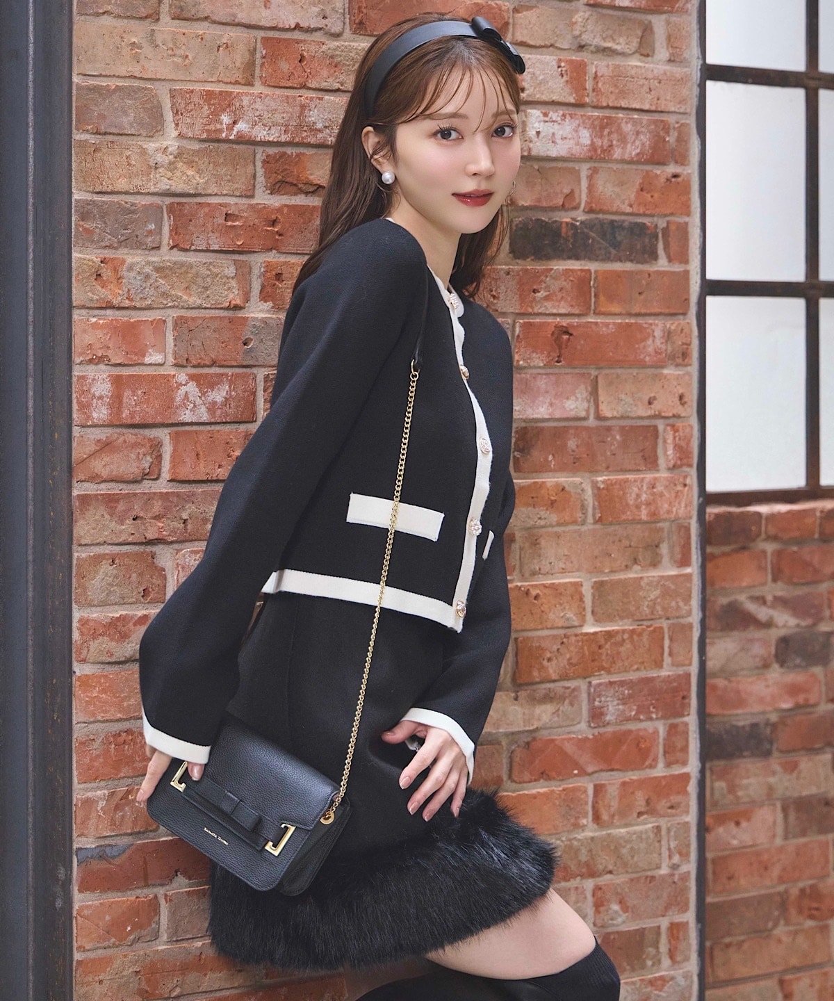 ヘムファー台形ミニスカート