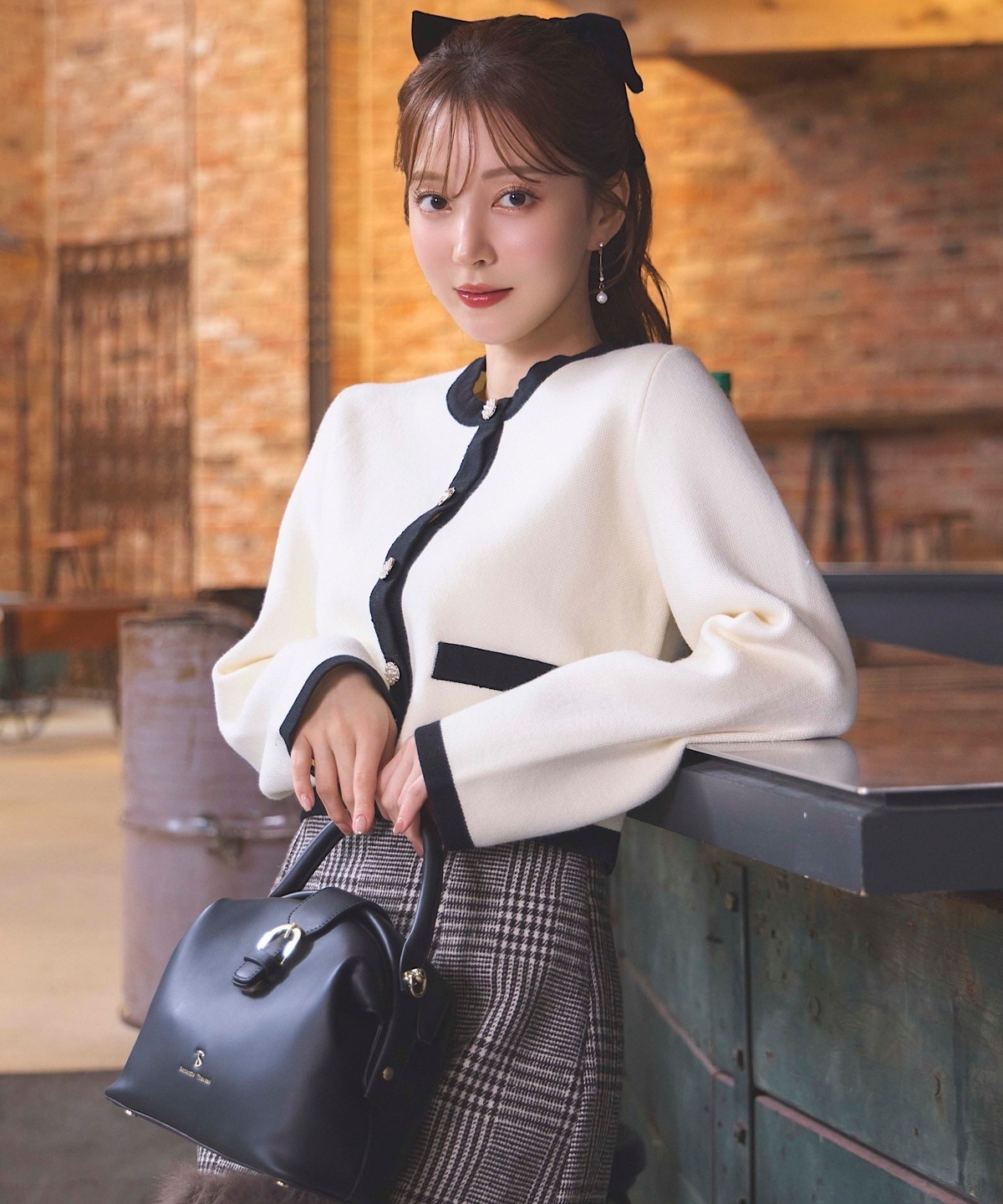 ヘムファー台形ミニスカート