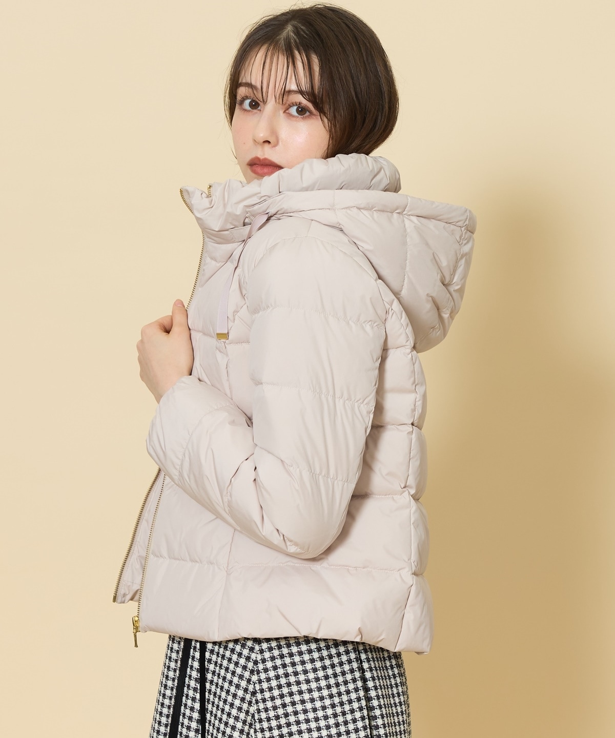 FOXファー付エレガンスショートダウンコート